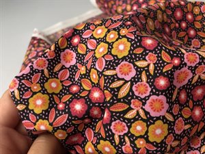Coated poplin - flotte farverige blomster og blade